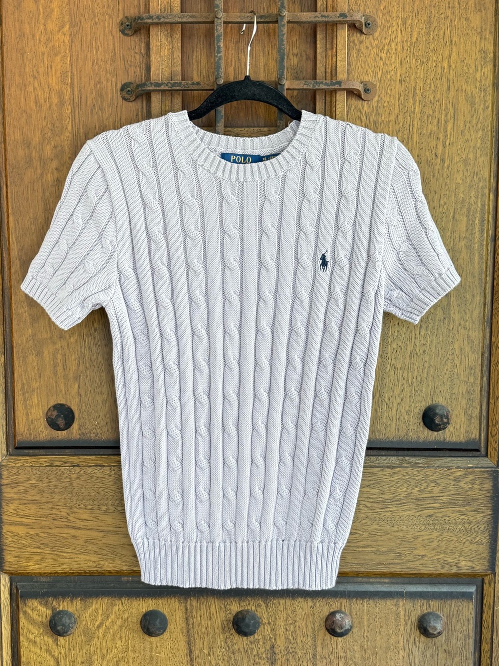Polo by Ralph Lauren Lavender Cable-Knit Short Sleeve Sweater Size XS